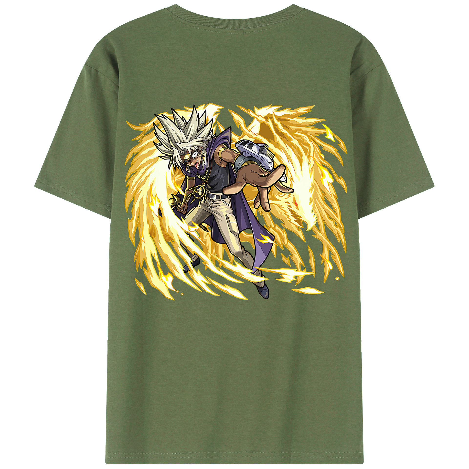 （画像用） 遊☆戯☆王 Yu-Gi-Oh! 綿100％ メンズ半袖Tシャツ（バックプリント） 通気性